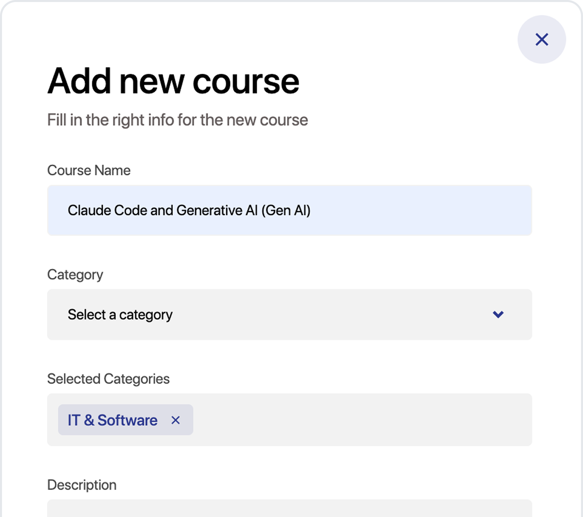 Create a course on Teacha